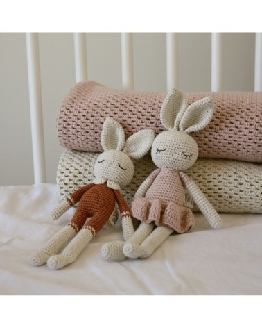 Doudou en crochet lapin  Rose