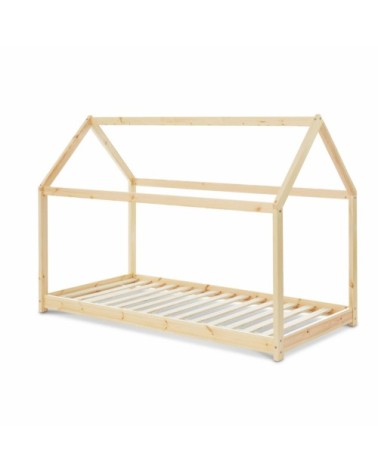 Lit enfant cabane bois massif en pin naturel