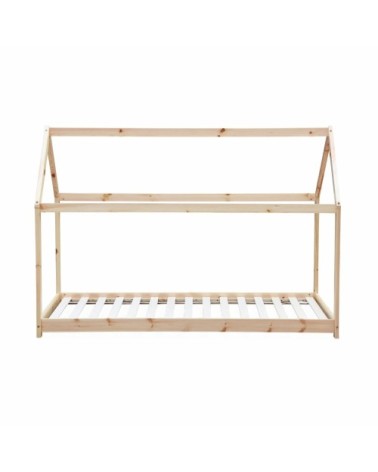 Lit enfant cabane bois massif en pin naturel