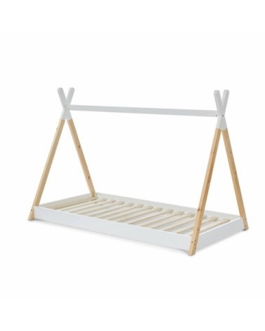 Lit enfant tipi en bois massif pin naturel blanc