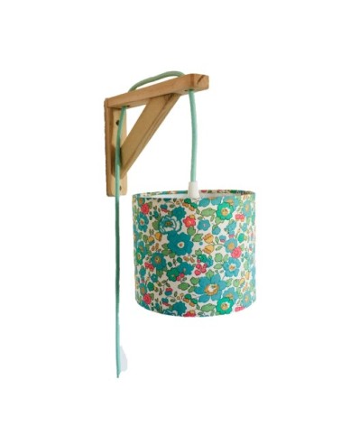 Lampe équerre Liberty Betsy Menthe cordon vert menthe