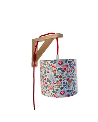 Lampe équerre Liberty Betsy Porcelaine cordon rouge