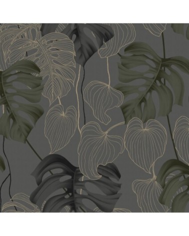 Papier peint intissé paradiso feuillage gris 1005x52cm