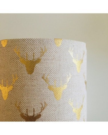 Lampe baladeuse cerf doré cordon jute