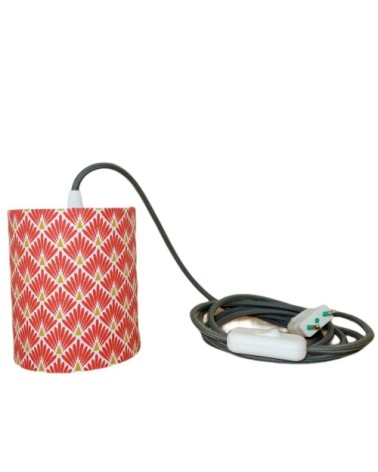 Lampe baladeuse écaille terracotta cordon gris ardoise