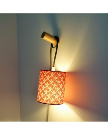 Lampe baladeuse écaille terracotta cordon gris ardoise