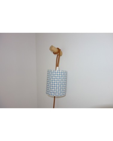 Lampe baladeuse engrenage bleu cordon marron whiskey