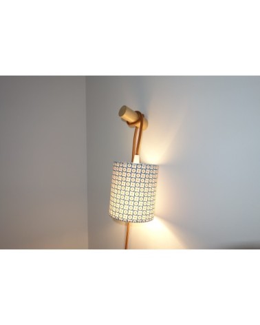 Lampe baladeuse engrenage bleu cordon marron whiskey