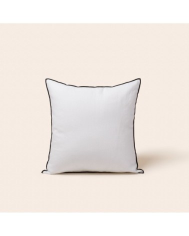 Housse de coussin en lin blanc 40x40 cm