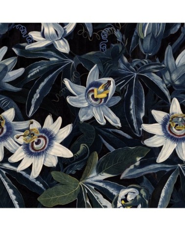 Papier peint panoramique fleurs de la passion bleu 280x200cm