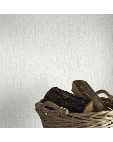 Papier peint intissé à peindre crépi écrasé blanc 1005x52cm