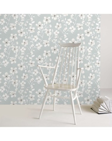 Papier peint intissé fleurs Sophie gris 1005x52cm