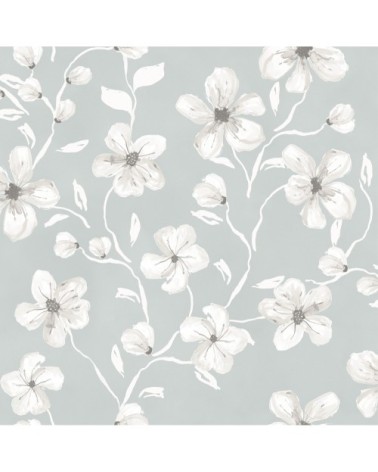 Papier peint intissé fleurs Sophie gris 1005x52cm