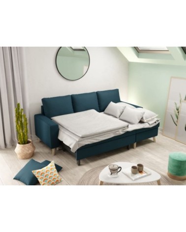 Canapé d'angle réversible et convertible - bleu
