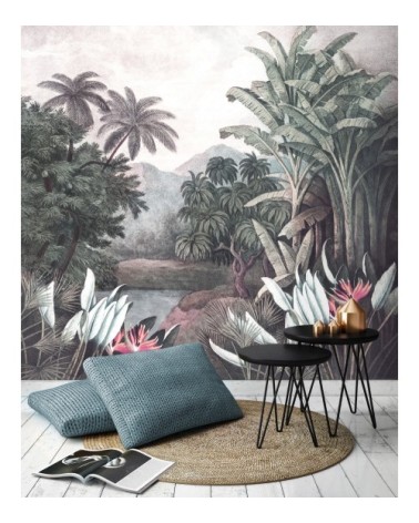 Papier peint panoramique forêt tropicale multicolore 280x300cm