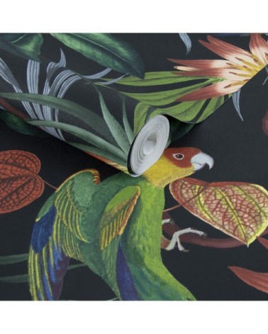 Papier peint intissé perroquet noir 1005x52cm