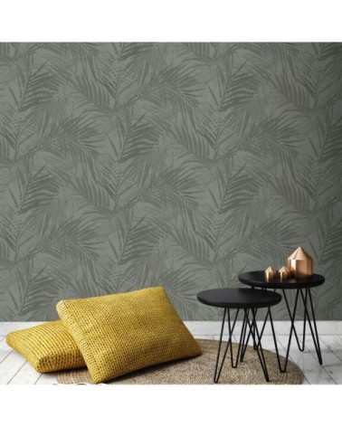 Papier peint intissé feuilles d'été vert 1005x52cm