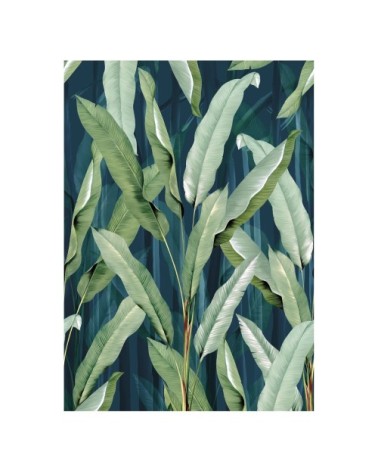 Papier peint panoramique feuilles été vert bleu 280x200cm