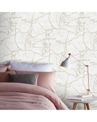 Papier peint intissé Kintsugi vinyle or 1005x52cm