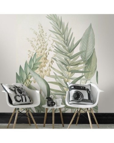 Papier peint panoramique Palmille vert écru 280x200cm