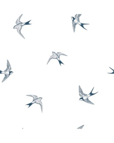 Papier peint intissé hirondelles bleu 1005x52cm