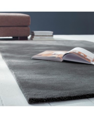 Tapis à poils courts en laine anthracite 250 x 350 cm SOFT