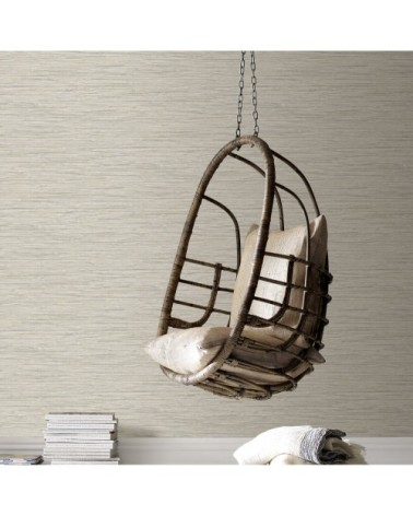 Papier peint fibre textile beige gris 1005x52cm