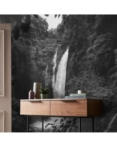 Papier peint panoramique intissé chute d'eau Elin gris 200x280cm