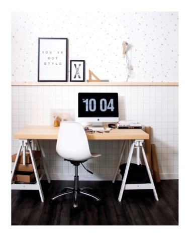 Papier peint intissé carreaux blanc noir 1005x52cm