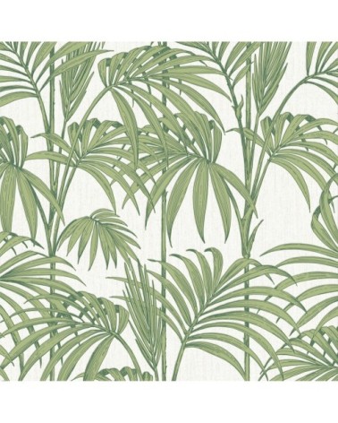 Papier peint intissé Honolulu vinyle vert blanc 1005x52cm