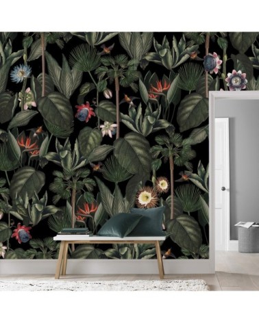 Papier peint panoramique intissé jungle Yara multicolore 300x280cm