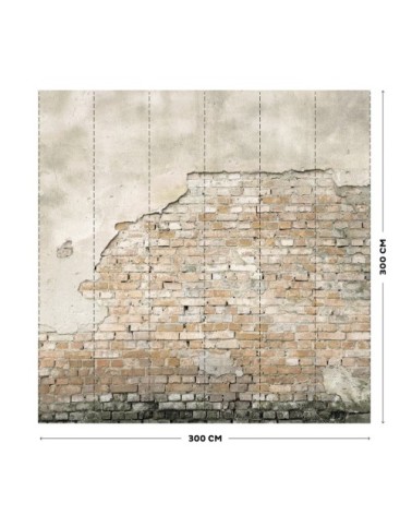 Papier peint panoramique intissé Dublin pierres gris ocre 300x300cm