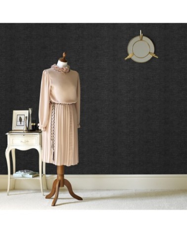 Papier peint intissé crocodile vinyle expansé noir 1005x52cm