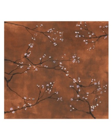 Papier peint panoramique intissé cerisiers Japonais cuivre 300x280cm