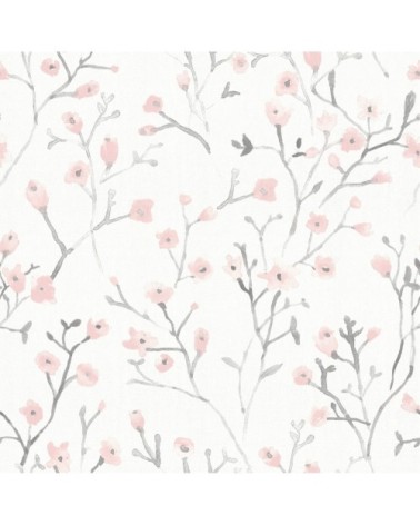 Papier peint intissé Lenny rose blanc 1000x53cm