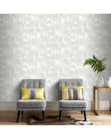 Papier peint intissé Honolulu vinyle gris écru 1005x52cm