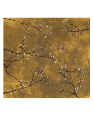 Papier peint panoramique intissé cerisiers Japonais or 300x280cm