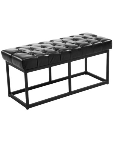 Banquette avec pieds en métal assise en pvc et synthetique Noir
