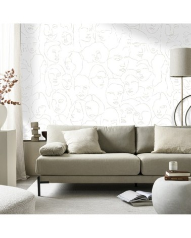 Papier peint panoramique intissé visages 280x150cm