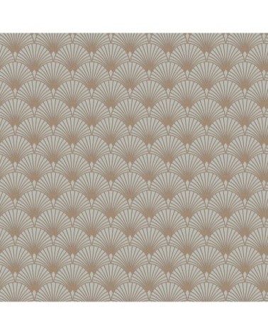 Papier peint intissé Gatsby art déco écailles beige or 1005x52cm