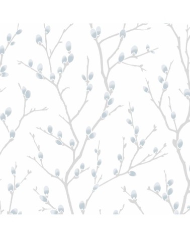 Papier peint intissé karma vinyle expansé blanc bleu 1005x52cm