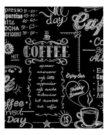 Papier peint intissé café en terrasse noir blanc 1005x52cm