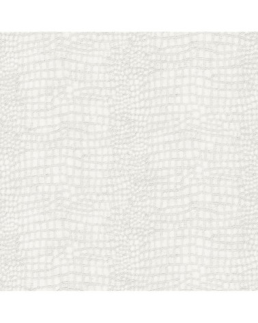 Papier peint intissé crocodile vinyle expansé blanc 1005x52cm