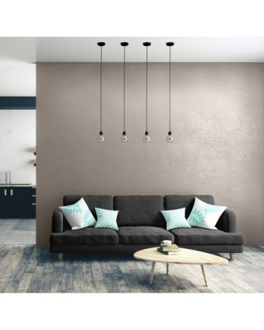 Suspensions plafonnier 1 fil noir