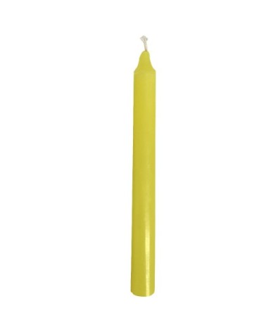 Bougie teintée dans la masse jaune H21cm