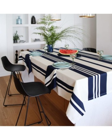 Nappe coton Bleu 180x350 cm