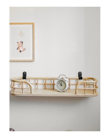 Etagère rotin naturel et métal