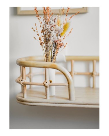 Etagère rotin naturel et métal