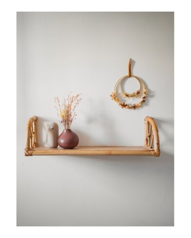 Étagère murale en rotin naturel