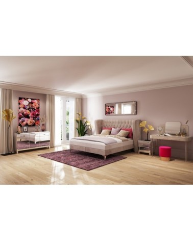 Toile bouquet de fleurs roses 140x200